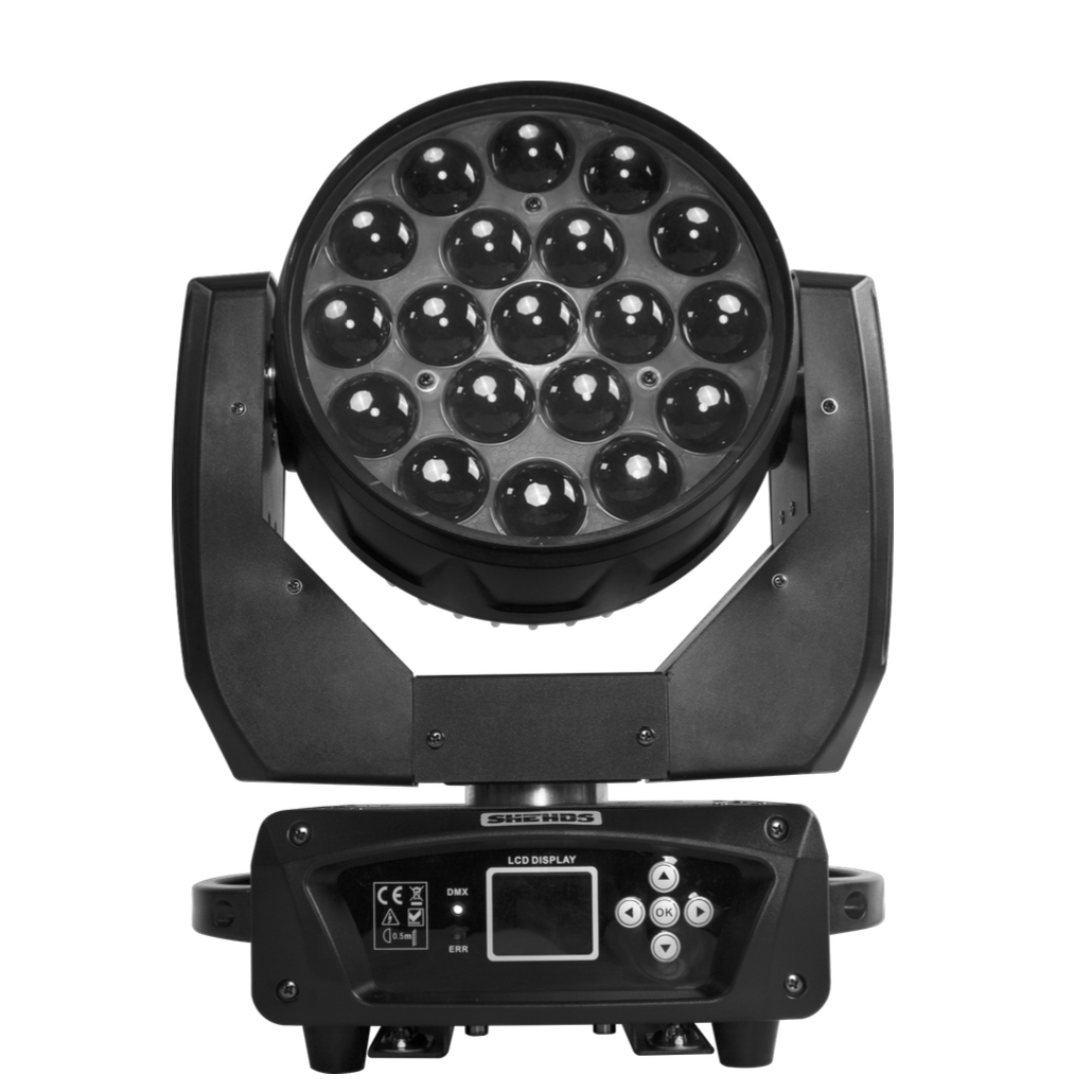 DJ World LED Beam + Wash 19x15W RGBW Zoom Light